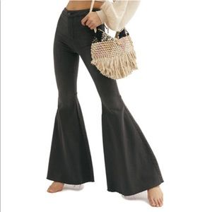 NWT Free People black washed flare jeans